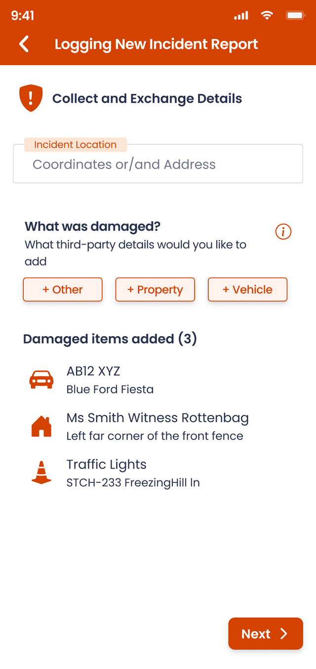 Incident Report App - incident details
