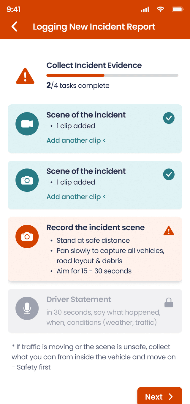 Incident Report App - evidence collection